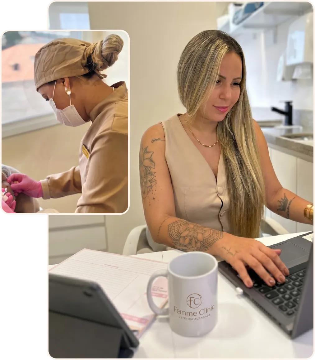 Foto da Dra. Michelle Campos - Biomédica Esteta e Fundadora da FEMME Clinic
